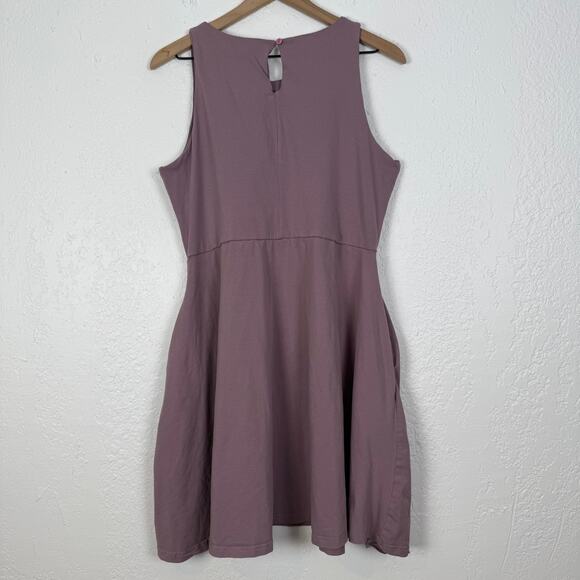 Pact Organic Cotton Sleeveless Fit & Flare Pocket Mini Dress Lilac Casual XL - Picture 2 of 3